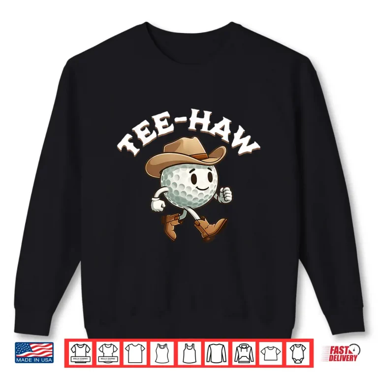 Sweatshirt Western Tee Haw Yall Funny Golf Ball Cowboy Southern Retro Shirt