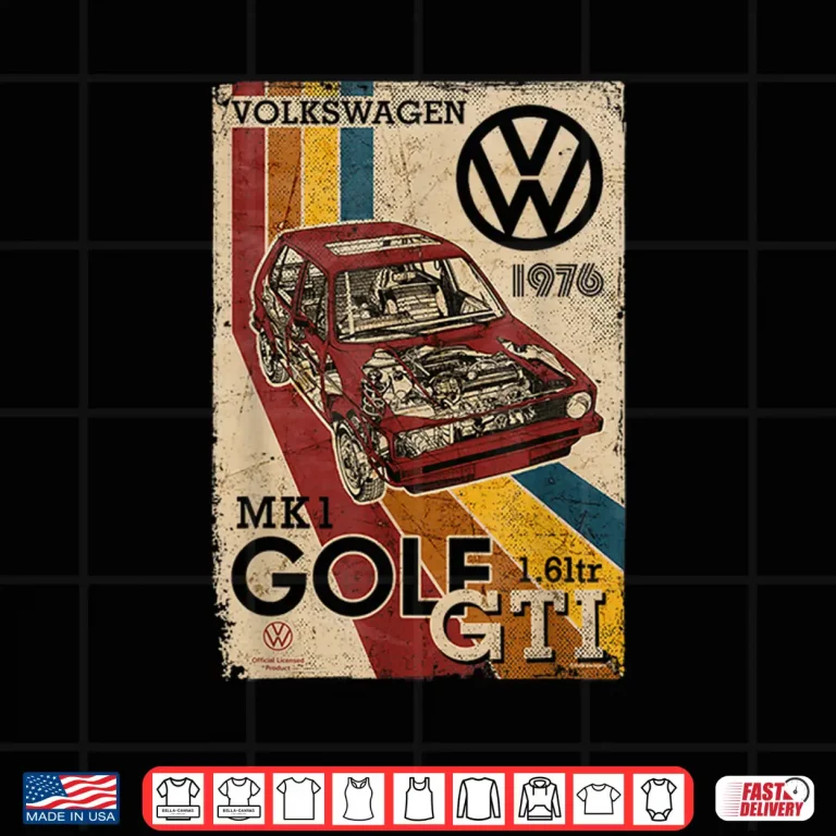 Design Volkswagen Golf GTI MK1 Retro Art 1976 Shirt
