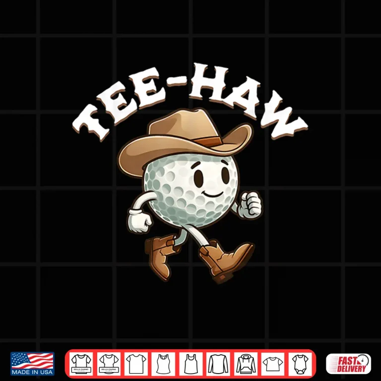 Design Western Tee Haw Yall Funny Golf Ball Cowboy Southern Retro Shirt