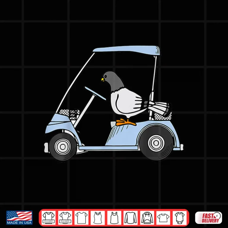 Design Cute Cart With Bird Golf Professional Youth Graphic Shirt