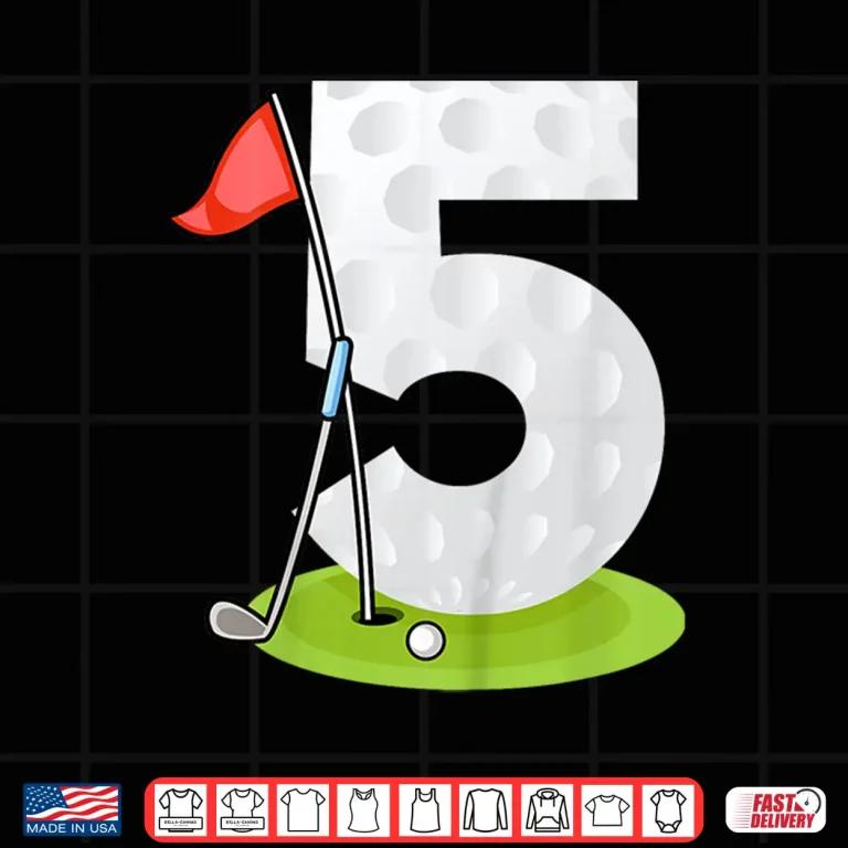 Design Fifth Birthday Golf Five Years Old Professional Youth Shirt