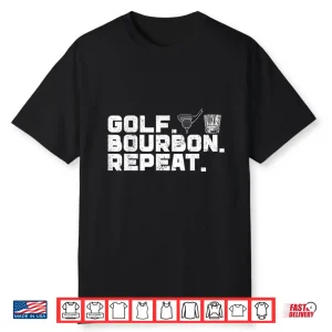 Golf Bourbon Repeat Golf Drinking Lover Professional Graphic Shirt