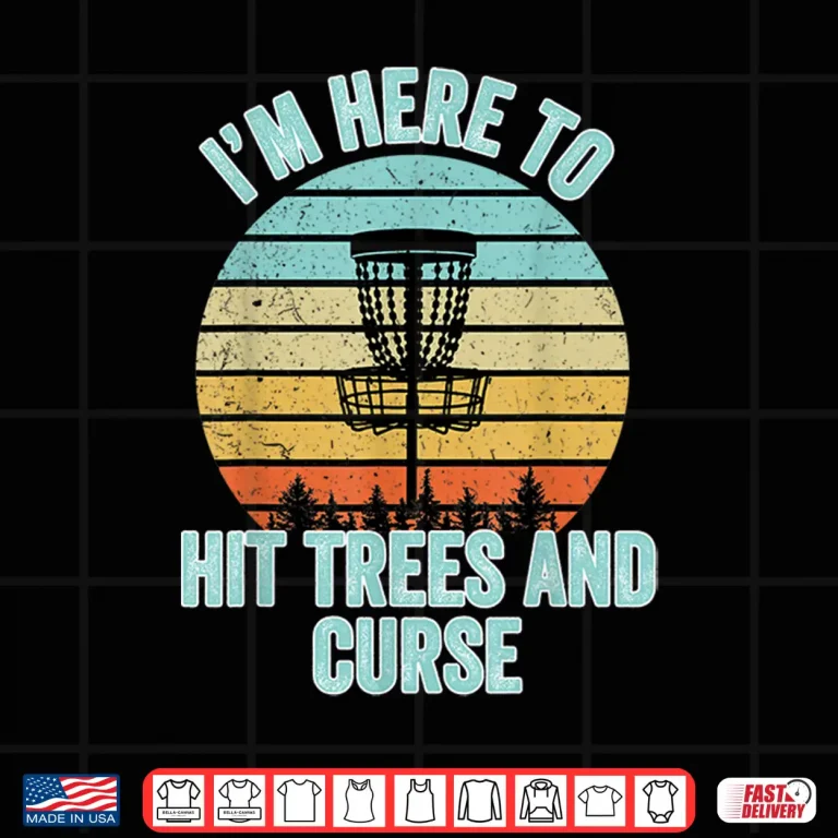 Design Hit Trees And Curse Disc Golf Professional Retro Graphic Shirt