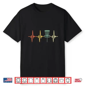 Retro Heartbeat Gift Disc Golf Professional Vintage Graphic Shirt