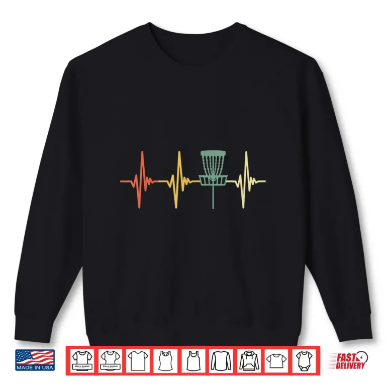 Sweatshirt Retro Heartbeat Gift Disc Golf Professional Vintage Graphic Shirt