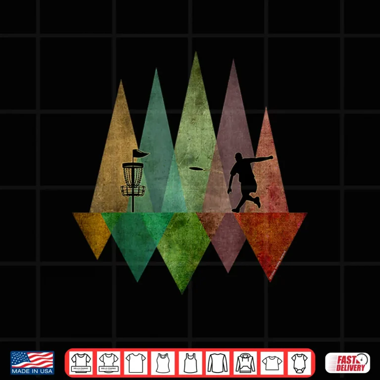 Design Stylized Geometric Basket And Disc Disc Golf Professional Graphic Shirt