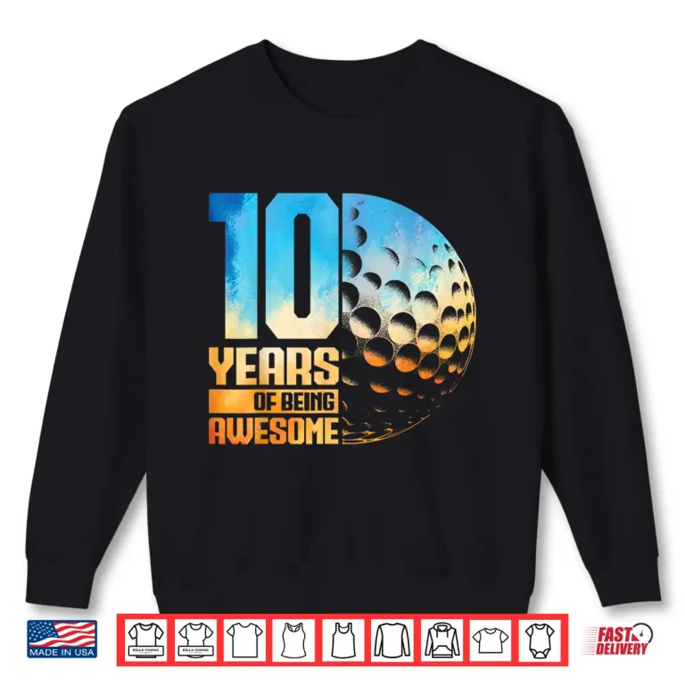 Sweatshirt 10th Birthday Boys Golf Player Golf 10 Years Old Shirt