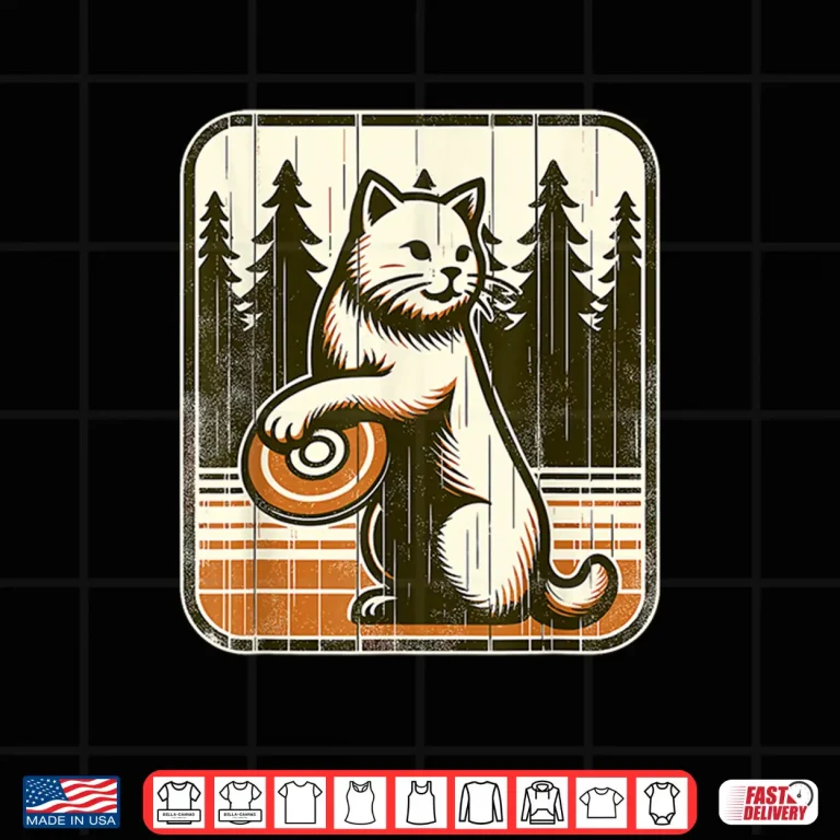 Design Disc Golfer Cat Disc Golf Player Shirt