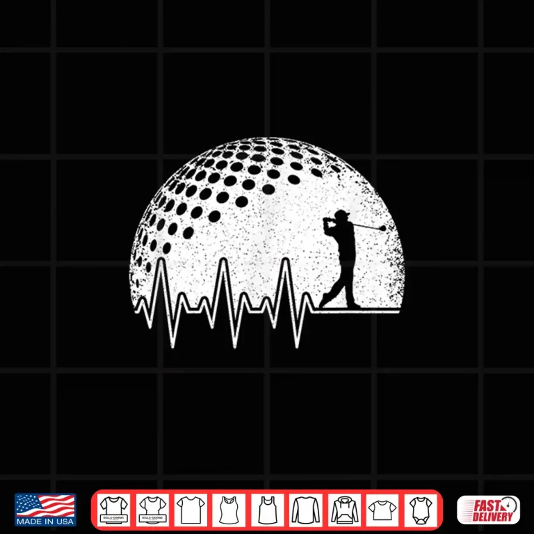 Design Funny Golf Heartbeat Golf Player Vintage Shirt