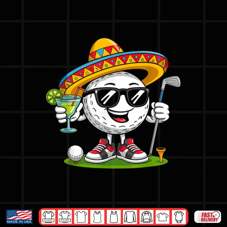 Design Funny Cinco de Mayo Golf Ball With Sombrero Margarita Golfer Shirt