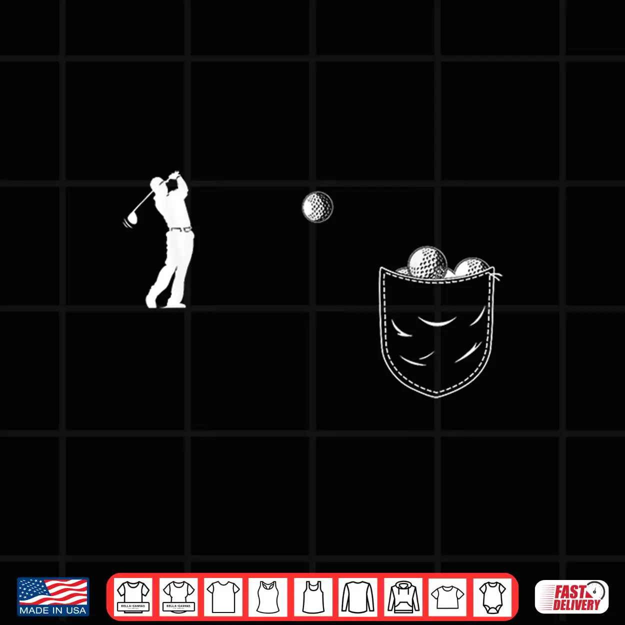 Funny Golfer Art Golf Balls In Pocket Funny Golfing Shirt Funny Golfer Art Golf Balls In Pocket Funny Golfing Shirt