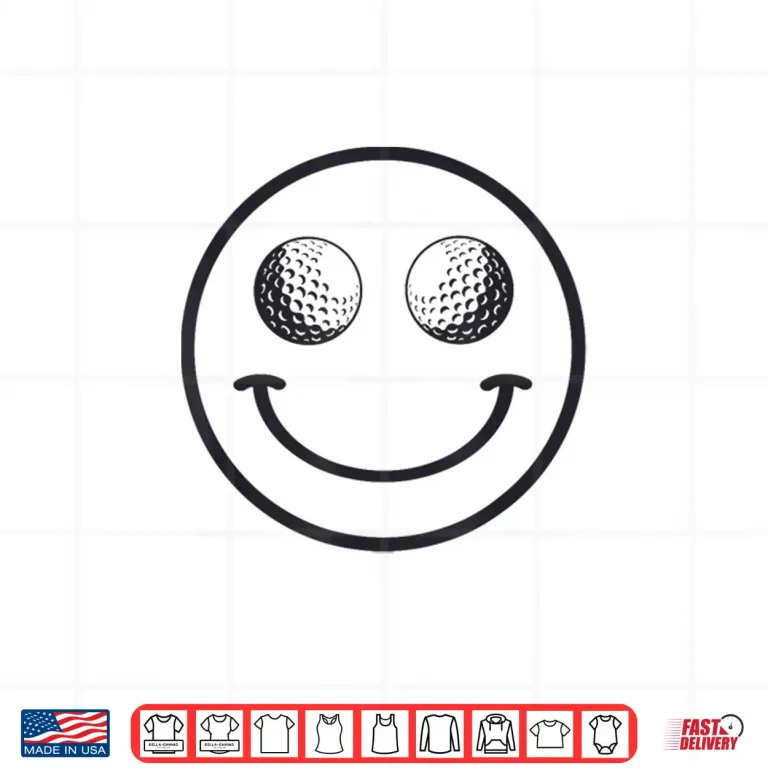 Design Funny Smile Golf Ball Men Women Cute Player Golfer Shirt