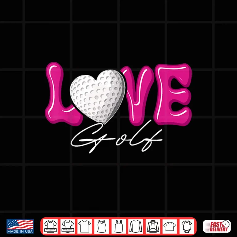 Design Girl Love Golf for Women Heart Game Day Pink Golfing Golfer Shirt