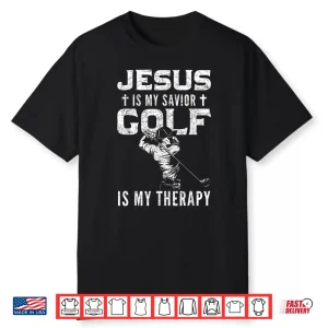 Golf Player Christian Sports Lover Gift Idea Jesus Shirt