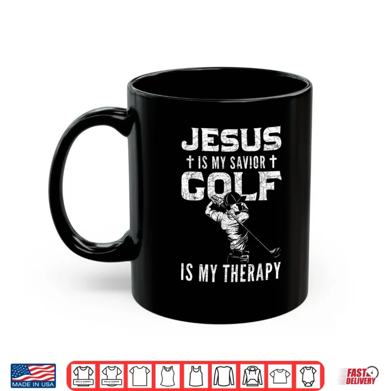 Mug Golf Player Christian Sports Lover Gift Idea Jesus Shirt