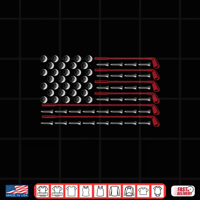 Design USA Flag Patriotic American Golfer Fathers Day Gift Golf Shirt