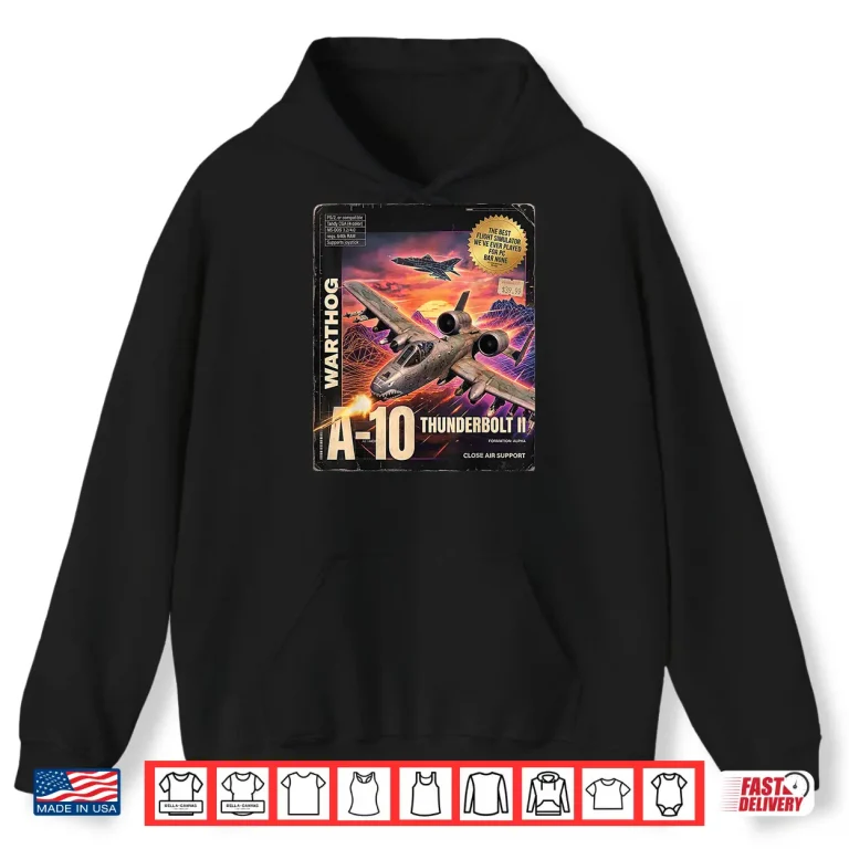 Hoodie A 10 Warthog Fictional PC Game Box Front and Back Y2K Style Shirt