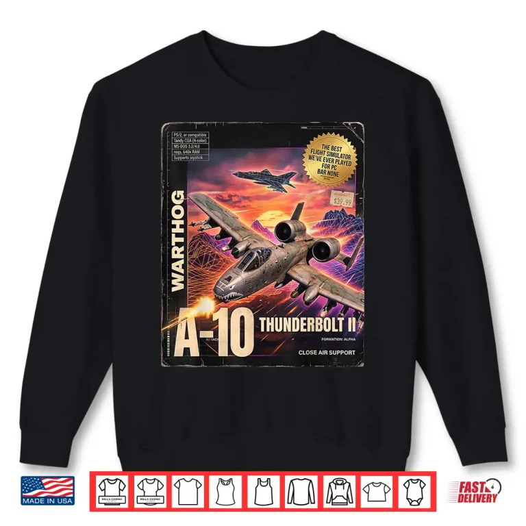 Sweatshirt A 10 Warthog Fictional PC Game Box Front and Back Y2K Style Shirt