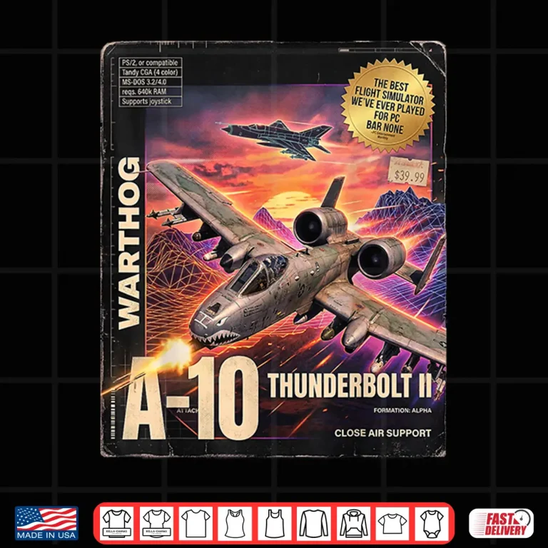 Design A 10 Warthog Fictional PC Game Box Front and Back Y2K Style Shirt