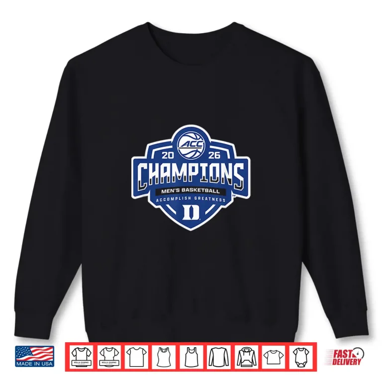 Sweatshirt Duke Blue Devils Mens Basketball Acc Champs 2026 Black Shirt