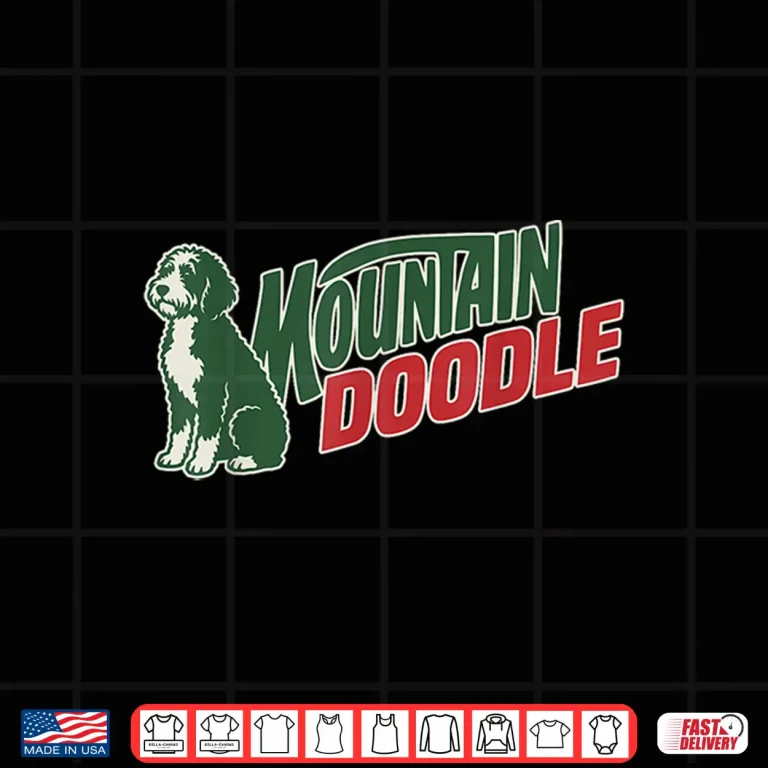 Design Mountain Doodle Dog Lovers Vintage Retro Outdoor Hiking Shirt 1