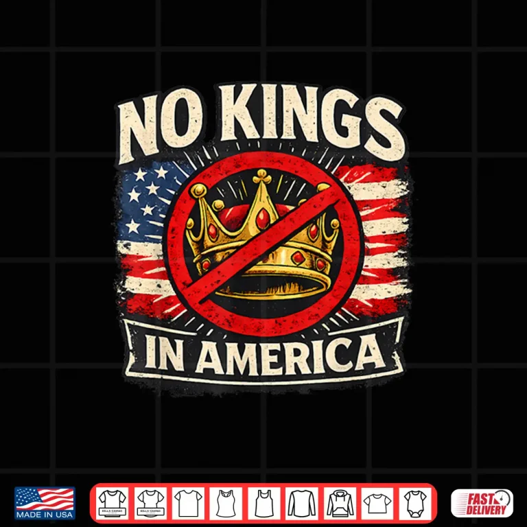 Design No Kings in America Patriotic Pride Graphic Tee Shirt