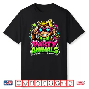 Party Animals Baseball Jersey Funny Monkey Vibrant Slime Shirt