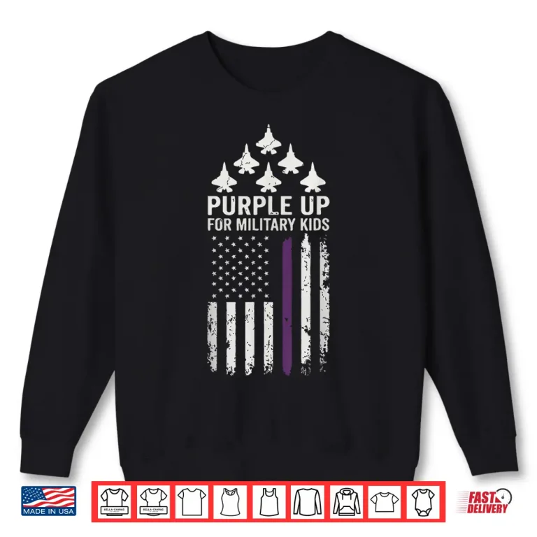 Sweatshirt Purple Up for Military Child Month of The Military Kids Shirt