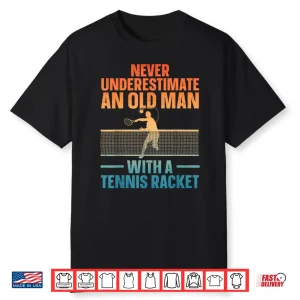 Best Tennis Art For Men Grandpa Tennis Lover Tennis Player Shirt