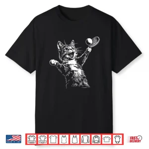 Funny Table Tennis Ping Pong Cat Shirt