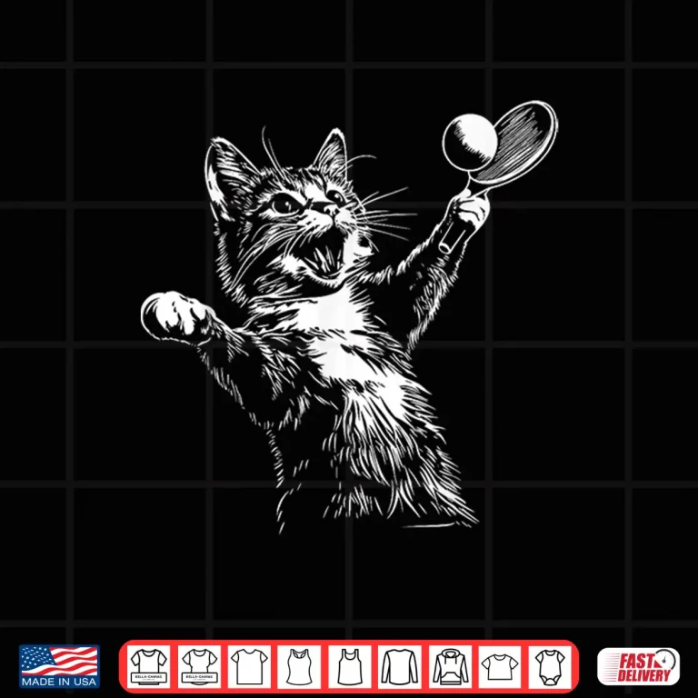 Design Funny Table Tennis Ping Pong Cat Shirt