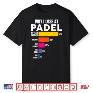Padel Shirt Why I Lose At Padel Tennis Funny Men Women Shirt