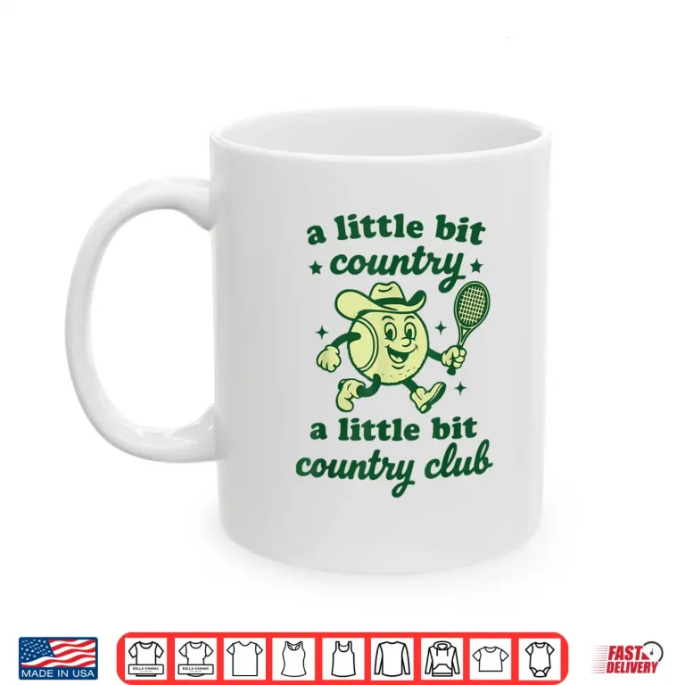Mug Retro Western Country Club Tennis Themed Party Cowboy Women Shirt