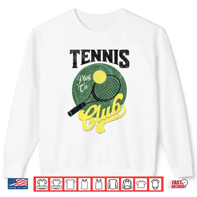 Sweatshirt Tennis Club Retro Design Racket Ball Tennis Player Fan Shirt