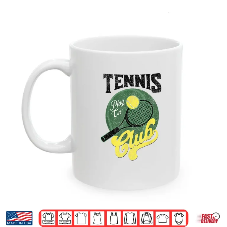 Mug Tennis Club Retro Design Racket Ball Tennis Player Fan Shirt