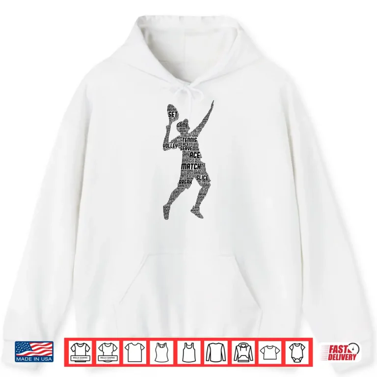 Hoodie Tennis Player Boys Youth Men Kids Shirt