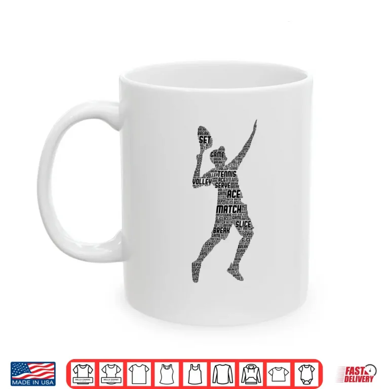 Mug Tennis Player Boys Youth Men Kids Shirt