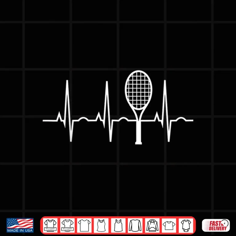 Design Tennis Heartbeat Shirt Best Tennis Gift Tee for Players Fans