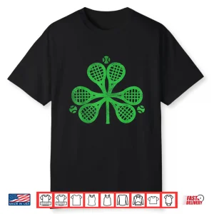 Tennis Shamrock Clover St Patricks Day Player Coach Gift Shirt