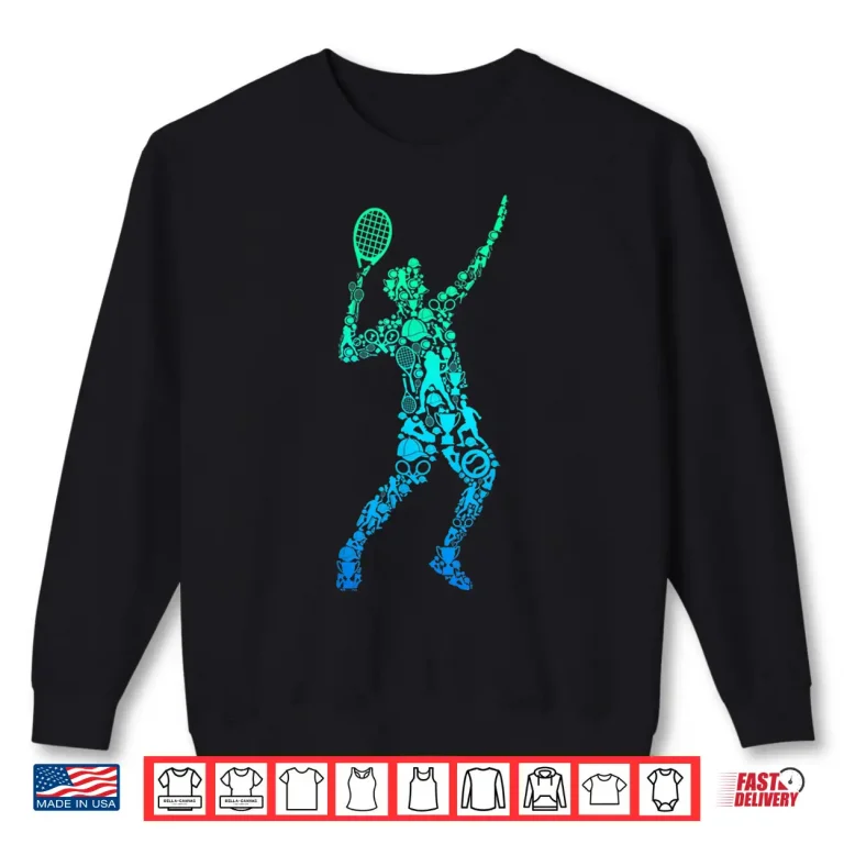 Sweatshirt Tennis Player Youth Men Boys Kids Shirt
