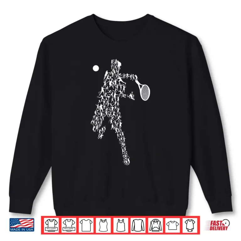 Sweatshirt Tennis Positions Player Balls Funny Racket Game Outfit Shirt