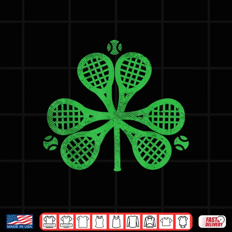 Design Tennis Shamrock Clover St Patricks Day Player Coach Gift Shirt