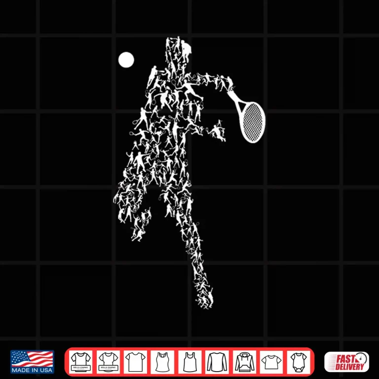 Design Tennis Positions Player Balls Funny Racket Game Outfit Shirt