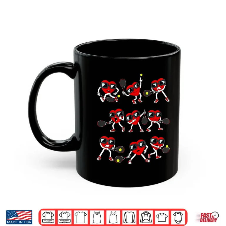 Mug Valentines Day Heart Tennis Player Funny Boys Girls Kids Shirt