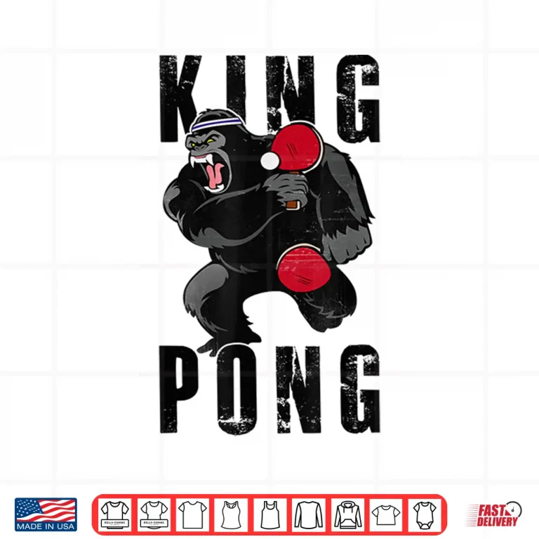 Design Vintage King Pong Ping Pong Table Tennis Player Game Gift Shirt