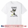 Because Murder Is Wrong Tennis Cat Plays Animal Humor Shirt