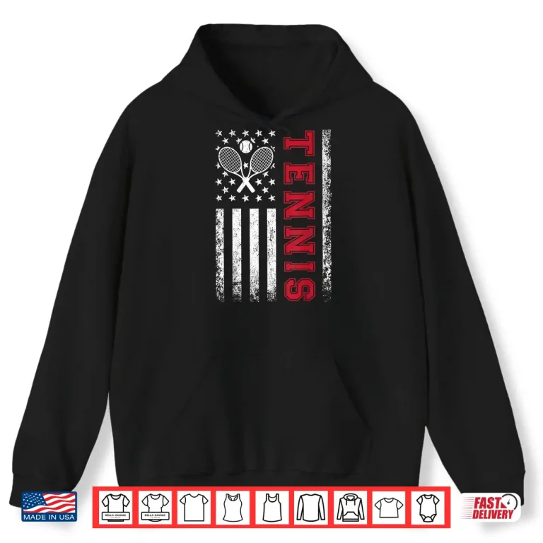 Hoodie American Flag Patriotic Tennis Best Gifts For Players Fans Shirt