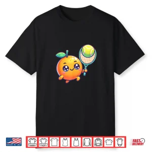 Citrus Orange Racket And Ball Tennis Cute Artistic Shirt