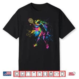 Colorful Player Tennis Artistic Graphic Aesthetic Apparel Shirt