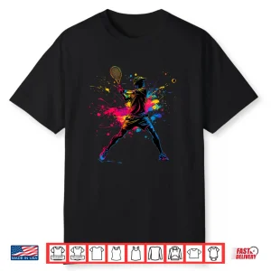 Colorful Player Tennis Minimalist Modern Graphic Apparel Shirt